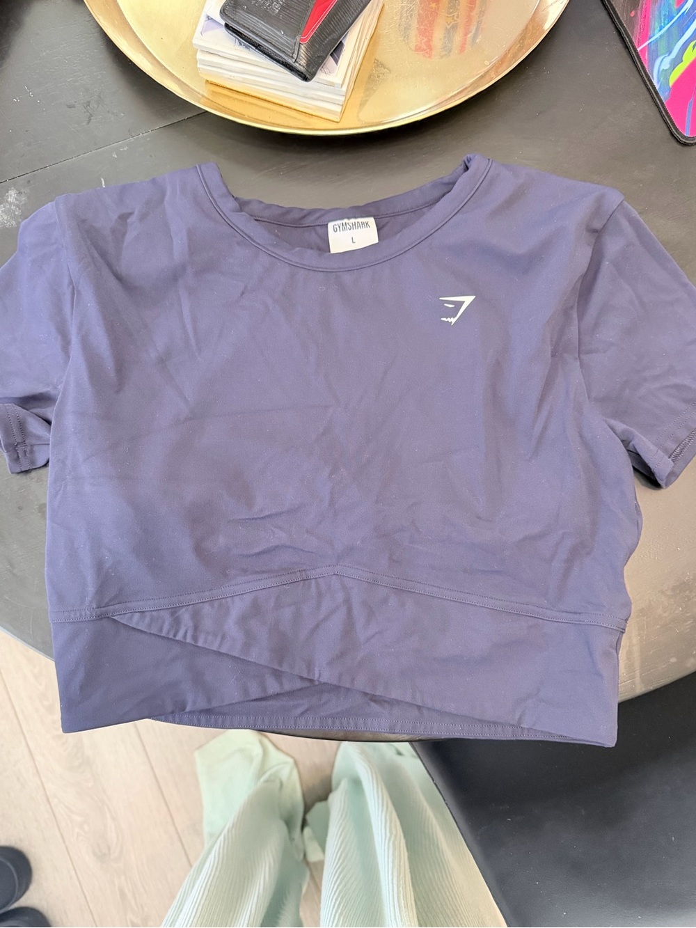 Gymshark Navy Cropped Workout Tee